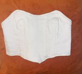 Adika White Denim Corset Top Photo 0