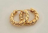 18K Gold Plated Twist Small Hoop Earrings for Women Photo 0