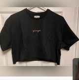 YoungLA Womens Crop Top Shirt Black Size L Photo 0