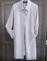 Jones New York  Lined Trench Rain Work Biz Spring Dress Coat Lavender Ladies M Photo 0