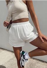 Princess Polly High-Waisted white Shorts Photo 0