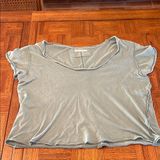 We the free, buy free people, oversized boat, neck, raw edge, top sage green M Photo 0