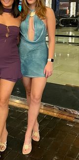  Peppermayo Exclusive - Oceans Away Deep Cowl Mini Dress - Green Tie Dye Photo 0