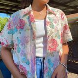 Lemon grass Vintage Button Up Shirt  Photo 0