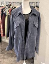 Ashley by 26 International Utility Collection Corduroy Cornflower Blue Shacket Photo 0