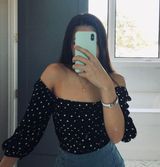 ZARA Black Polka Dot Top  Photo 0