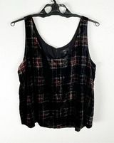 J. CREW Stewart Tartan Plaid Sleeveless Velvet Lined Sleeveless Top, Size 14 Photo 0