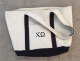 Chi omega Canvas Tote Bag Tan Photo 0