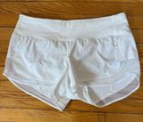 Women’s Lululemon White Mind Over Miles Athletic Shorts Size 12 Photo 0