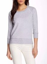 James Perse STRIPED PULLOVER SWEATSHIRT size 2 Photo 0