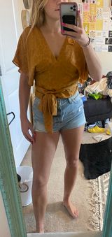 Current/Elliott Current Air Yellow Wrap Blouse  Photo 0