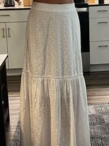 Calypso St. Barth White Eyelet Maxi Skirt Photo 0