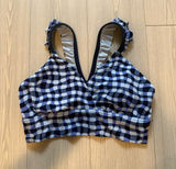Offline by aerie gingham navy and blue sports bra Photo 0