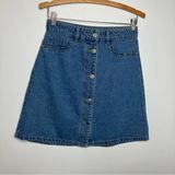 Noisy May short denim skater skirt size small button front Photo 0