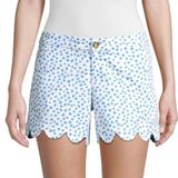 Women's Lily Pulitzer Buttercup Blue Vacation Dots Scalloped Hem Shorts Size 4 Photo 0