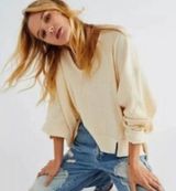 Free People NWT Santa Clara V Neck Thermal Long Sleeve Alabaster Size S Photo 0