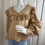 POL: QUINN WAFFLE KNIT PULLOVER, BROWN SIZE SMALL. #334 Photo 0