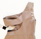 Black Halo Women’s XS Kylie Mini One Shoulder Walnut Cocktail Dress Photo 0