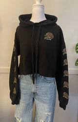 Santa Cruz Skateboards Black Cropped Floral Hoodie Photo 0
