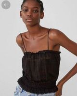 Black Lace Top with Elastic Top and Bottom Photo 0