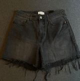 Distressed Black Jean Shorts Photo 0