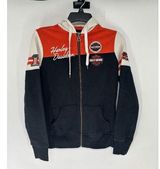 Harley Davidson Zip Up Hoodie Jacket Black Woman's Size Small #1 American Flag Photo 0