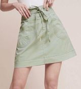 Pilcro and the Letterpress Anthropologie  Light Green Belted Cargo Skirt Photo 0
