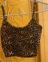 NEW Leopard Crop Top XS Multi Photo 0