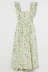 H&M Wildflower Print Ruffle Apron Tea Dress M Photo 0