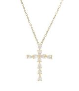 Zircon Cross Necklace Gold Photo 0