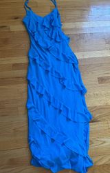 Petal and Pup Blue Ruffle Midi Dress Photo 0