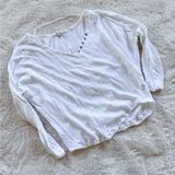 Free People White Long Sleeve size S Photo 0