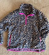 Crown & Ivy Leopard Print Quarter Zip Sweater Photo 0