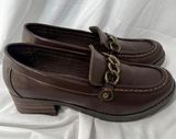 EastLand Nora Brown Faux Leather Loafers Size 8W Photo 0