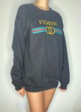 Femme Designer Crewneck Sweater M Black Size M Photo 0