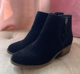 Kensie Black Suede Block Heel Booties Photo 0