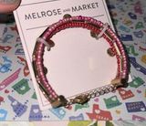 Melrose and Market Melrose‎ & Market bracelet beaded pink brass adjustable boho Photo 0