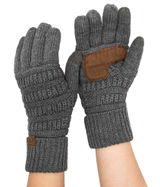 NWT C.C Unisex Cable Knit Winter Warm Anti-Slip Touchscreen Gloves, Dark Melange Photo 0