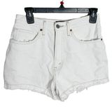 Abercrombie & Fitch white rigid denim distressed natural rise shorts size 27 Photo 0