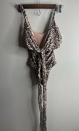 NWT Aerie one piece full coverage swim suit leopard print medium Photo 0