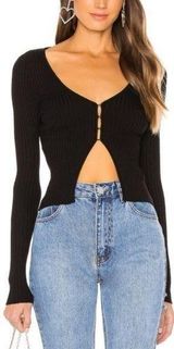 Sierra Knit Top Ribbed Black size small Photo 0