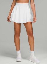 Lululemon Court Rival High Rise Skirt Womens 6 Tall White Tennis Pickleball Run Photo 0
