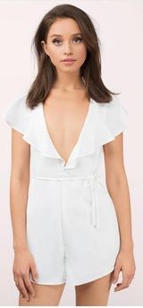 Tobi White Flutter Romper Photo 0