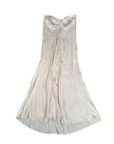 Zara Kate Moss Silky Strapless Maxi Dress Champagne M Long Flowy Viscose Midi Photo 0