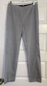 Grey Split-hem Pull On Pants Photo 0