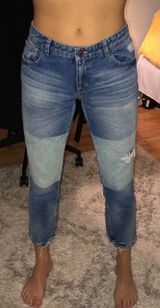 Mango Two Tone Frayed Jeans Photo 0