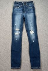 BKE Buckle Billie Slim Fit High Rise Skinny Jeans Women's 25 Distressed Blue Photo 0