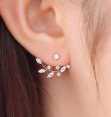 Boutique Leaf Rhinestone Earrings Photo 0