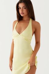Exclusive- Heavy Hearted Mini Dress- Yellow Photo 0