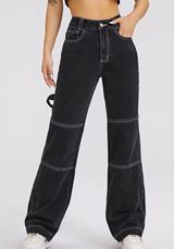 SheIn Black With Contrast Stitching Cargo Pants Photo 0